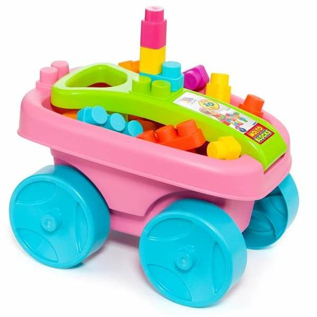 Bloques de Construcción para Niños Moltó Carrito Rosa 20 Piezas