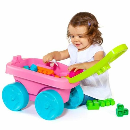 Bloques de Construcción para Niños Moltó Carrito Rosa 20 Piezas