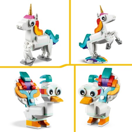 Juguetes Construcción Niños LEGO Creator Unicornio Mágico 3 en 1