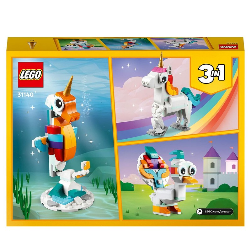 Juguetes Construcción Niños LEGO Creator Unicornio Mágico 3 en 1