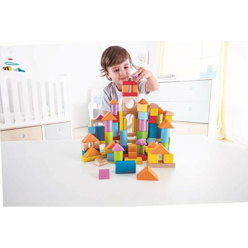 Juguetes Construcción Niños Hape - Set de Bloques de Madera 101 Piezas
