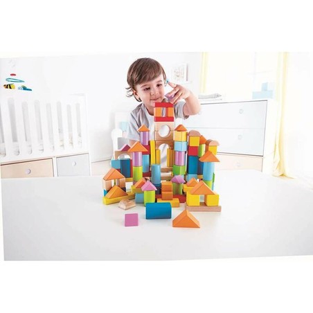 Juguetes Construcción Niños Hape - Set de Bloques de Madera 101 Piezas