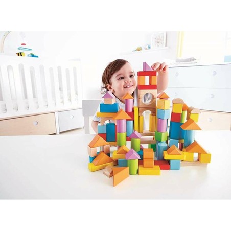 Juguetes Construcción Niños Hape - Set de Bloques de Madera 101 Piezas