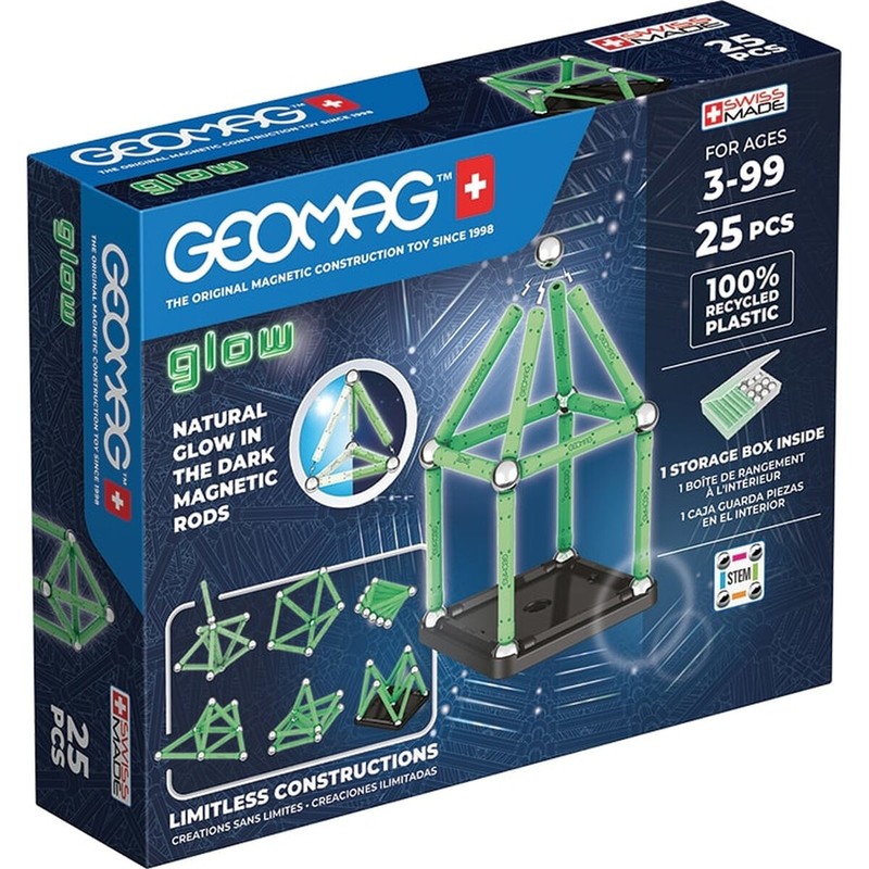 Figuras Acción Niños: Playset Geomag Glow Recycled 25 Piezas - Compra online en MegaJuguetes
