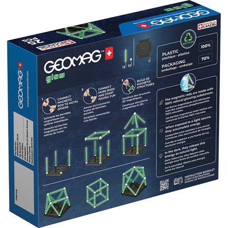 Figuras Acción Niños: Playset Geomag Glow Recycled 25 Piezas