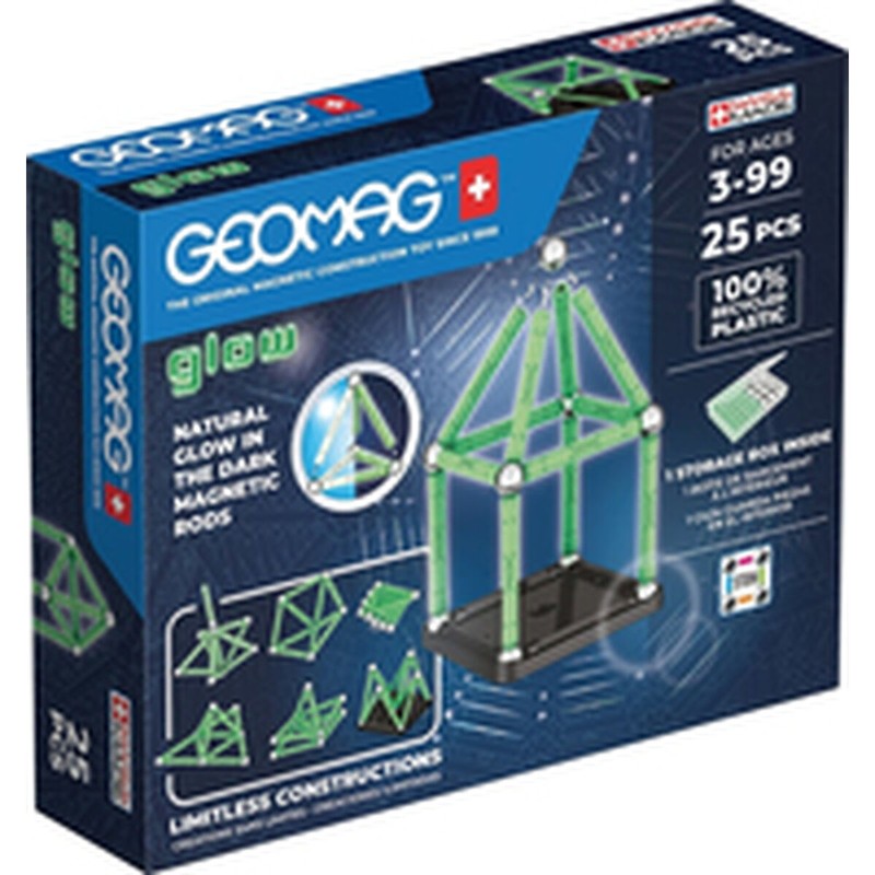 Figuras Acción Niños: Playset Geomag Glow Recycled 25 Piezas