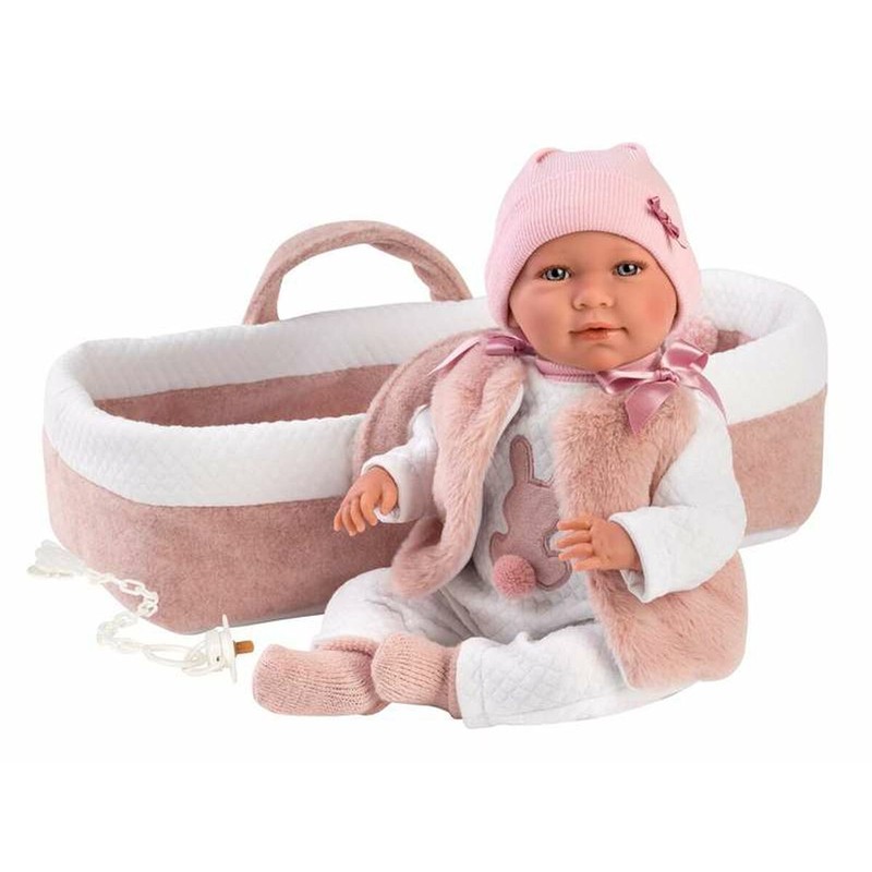 Muñecas Niñas: Muñeco Bebé Llorens Mimi Rosa 40 cm Capazo - Compra online en MegaJuguetes