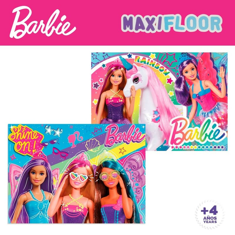 Puzzle Infantil Barbie MaxiFloor - Set de 4 Puzzles 192 Piezas