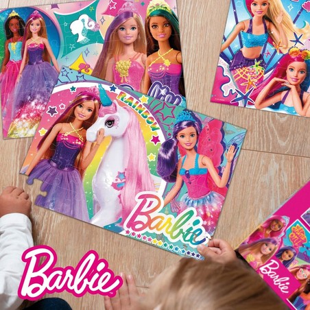 Puzzle Infantil Barbie MaxiFloor - Set de 4 Puzzles 192 Piezas