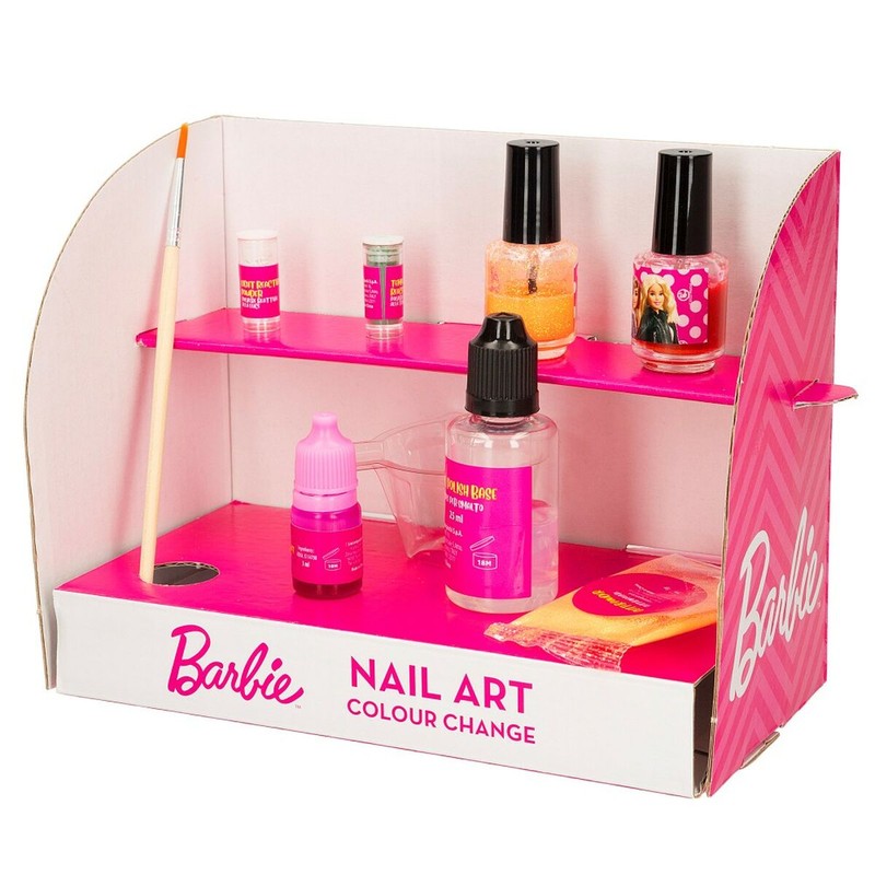 Kit Maquillaje Barbie Studio Color Change Esmalte Uñas 15 Piezas
