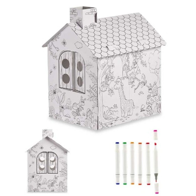 Manualidades Niños Pincello: Juego de Casas de Papel (4 Unidades)