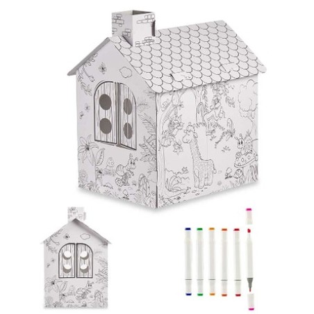 Manualidades Niños Pincello: Juego de Casas de Papel (4 Unidades)