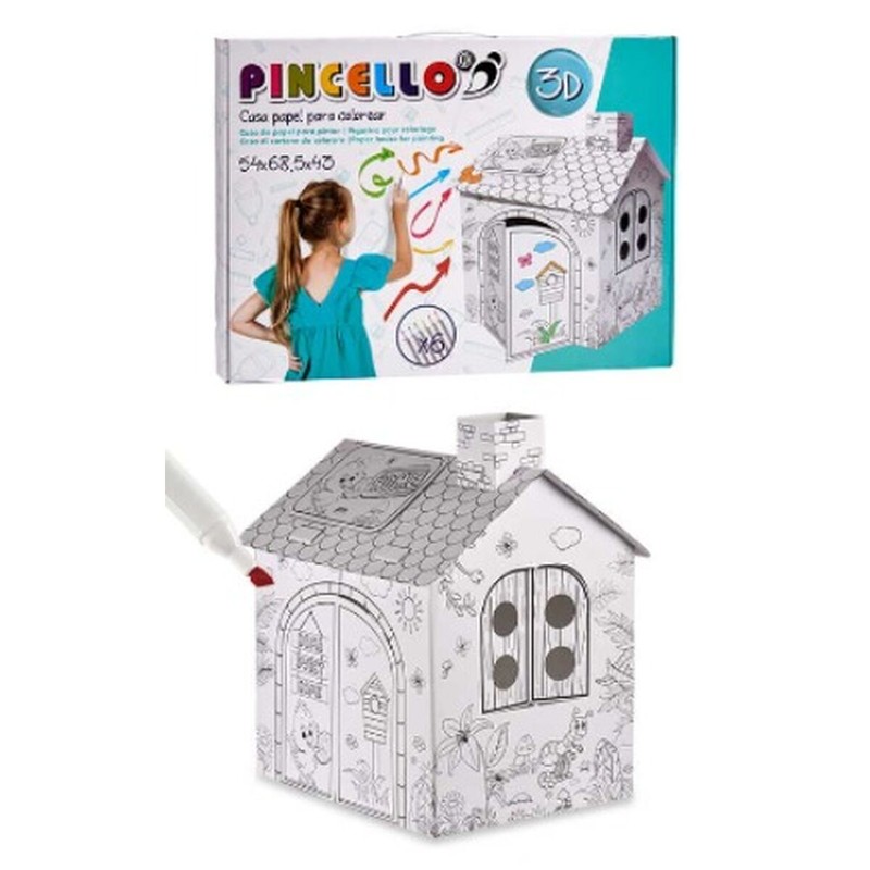 Manualidades Niños Pincello: Juego de Casas de Papel (4 Unidades)
