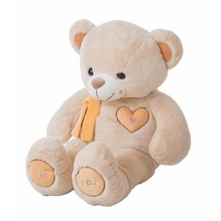 Peluches Niños: Oso de Peluche Valentin Beige 100 cm - Compra online en MegaJuguetes