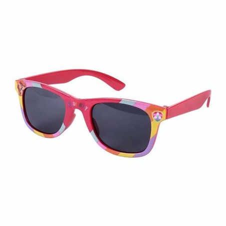 Detalle de las gafas de sol para niños Patrulla Canina, montura dorada y forma cuadrada.