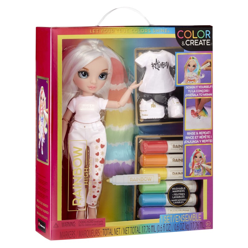Muñecas Niñas Rainbow High Color & Create 22 cm - ¡Crea tu Estilo! - Compra online en MegaJuguetes