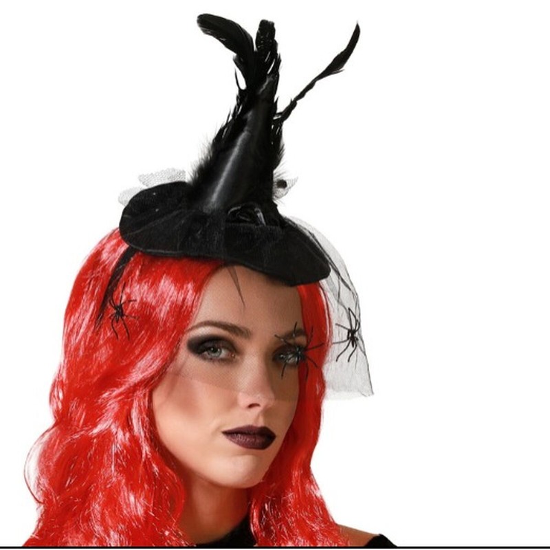 Disfraces Niños Halloween: Diadema Sombrero Bruja Plumas - Compra online en MegaJuguetes