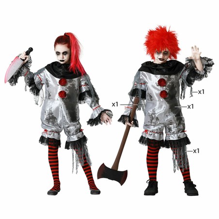 Disfraces Niños: Payaso Gris Divertido para Carnaval