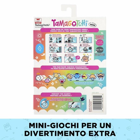 Niño jugando con Tamagotchi Angel, fomentando responsabilidad