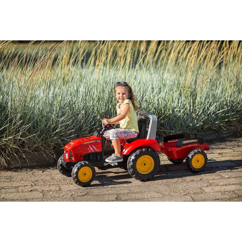 Juguetes Exterior Niños: Tractor a Pedales Falk Supercharger Rojo
