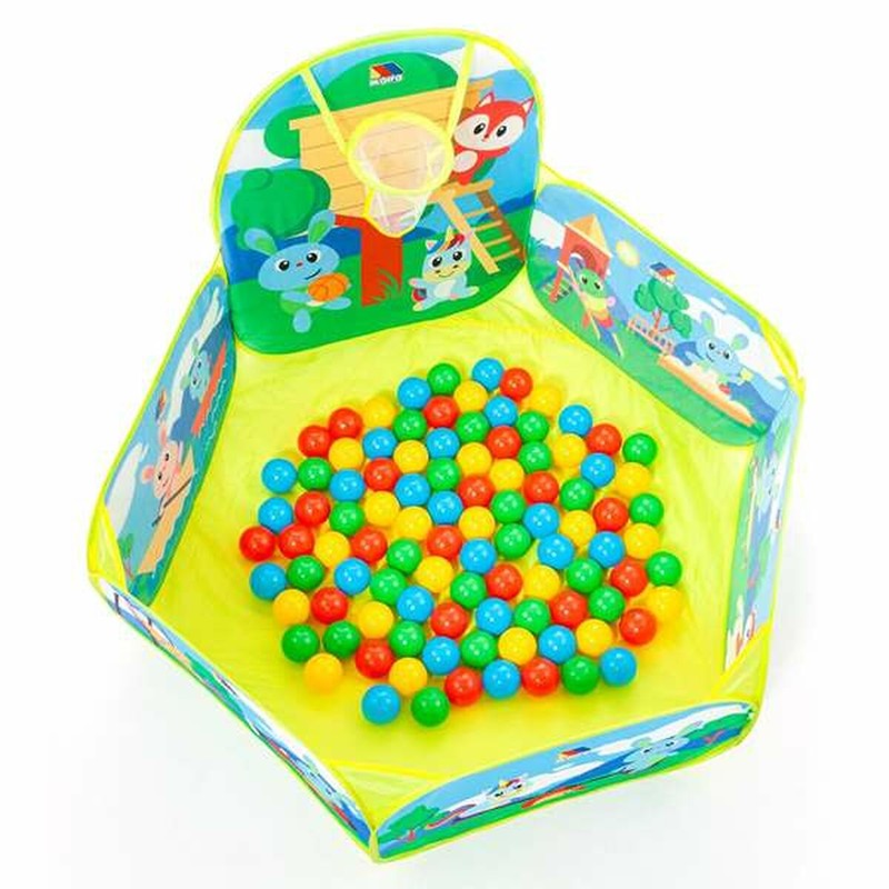 Juguetes Exterior Niños: Piscina de Bolas Moltó con Canasta y 25 Bolas