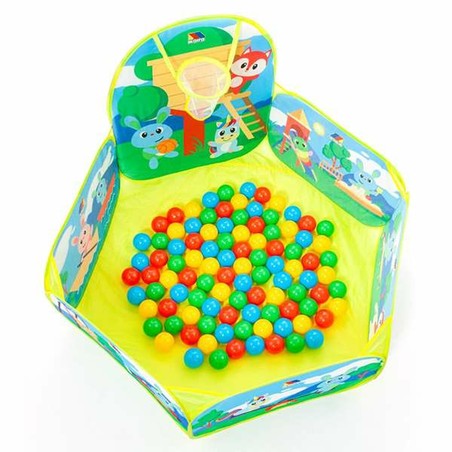 Juguetes Exterior Niños: Piscina de Bolas Moltó con Canasta y 25 Bolas