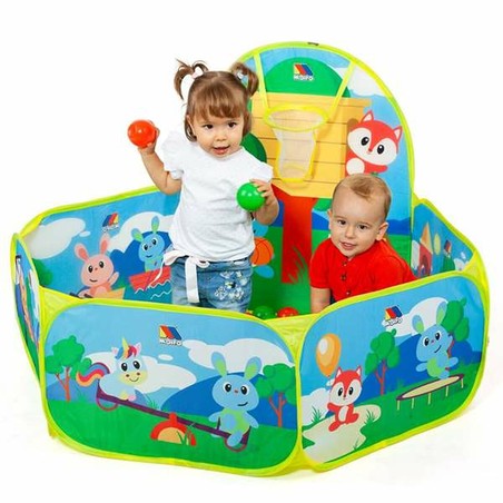 Juguetes Exterior Niños: Piscina de Bolas Moltó con Canasta y 25 Bolas