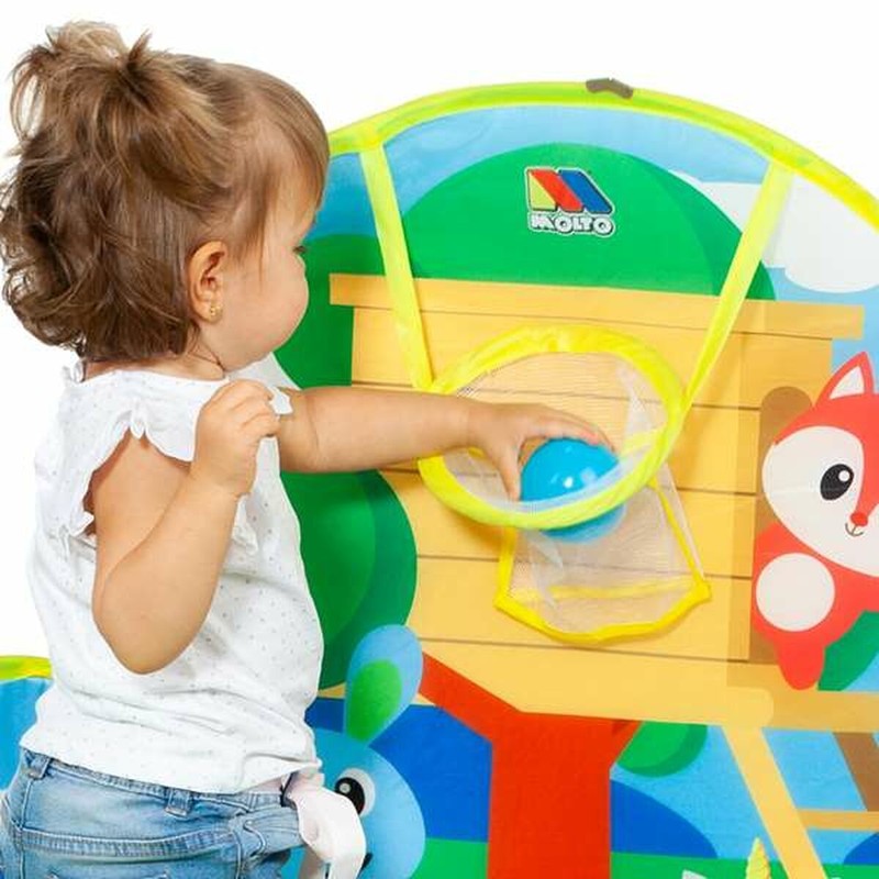 Juguetes Exterior Niños: Piscina de Bolas Moltó con Canasta y 25 Bolas