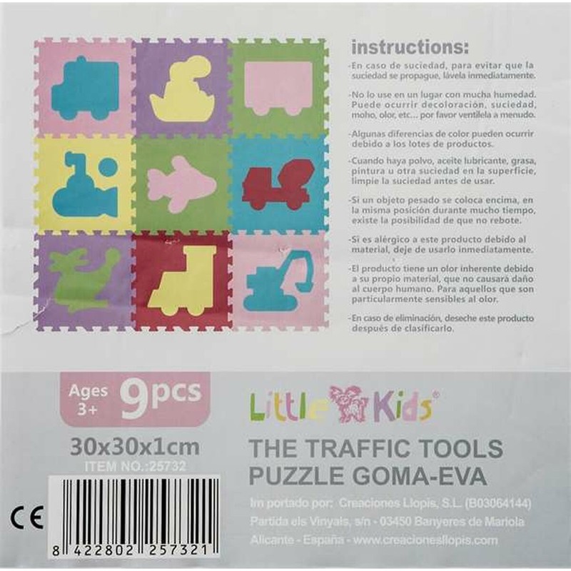 Puzzle Infantil BigBuy Fun - Alfombra de Suelo Transportes 9 Piezas