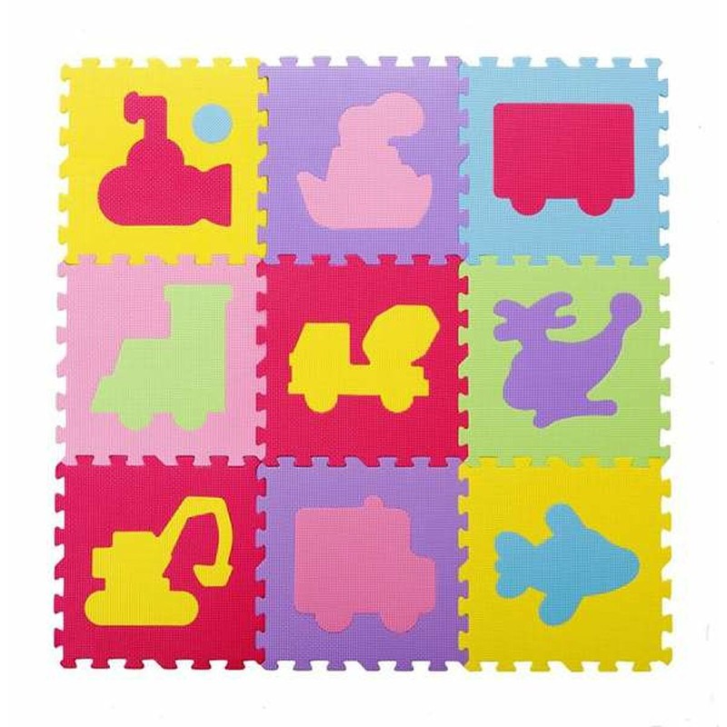 Puzzle Infantil BigBuy Fun - Alfombra de Suelo Transportes 9 Piezas