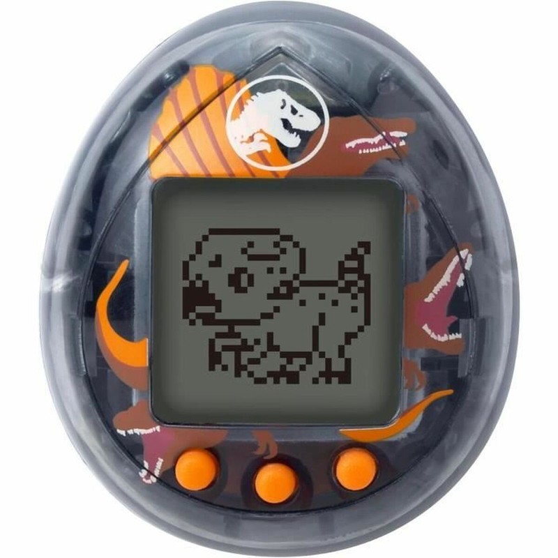 Tamagotchi Jurassic World con dinosaurio virtual en la pantalla