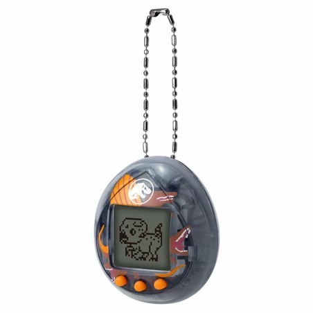 Tamagotchi Jurassic World en la palma de una mano, diseño compacto