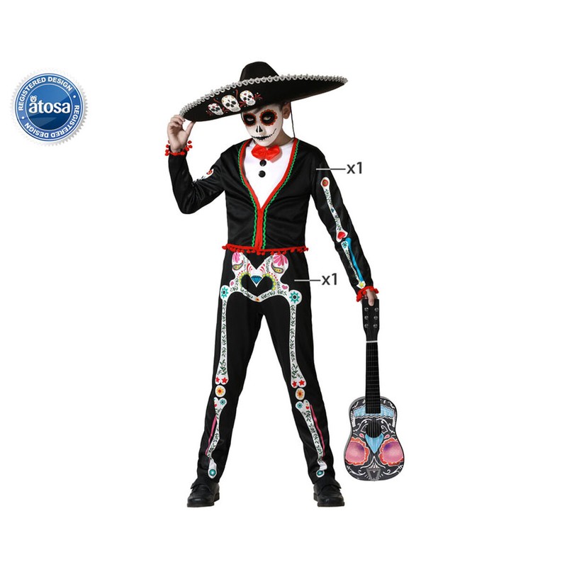 Disfraces Niños: Disfraz Esqueleto Mejicana Halloween