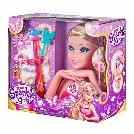 Muñecas Niñas Sparkle Girlz Busto para Peinar - Creatividad y Estilo