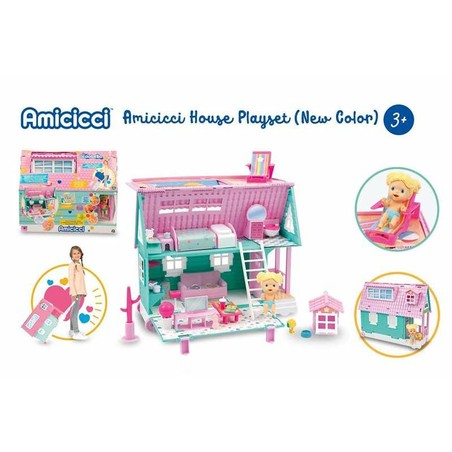 Muñecas Niñas Famosa Amicicci Trolley - Casa de Muñecas 2 en 1