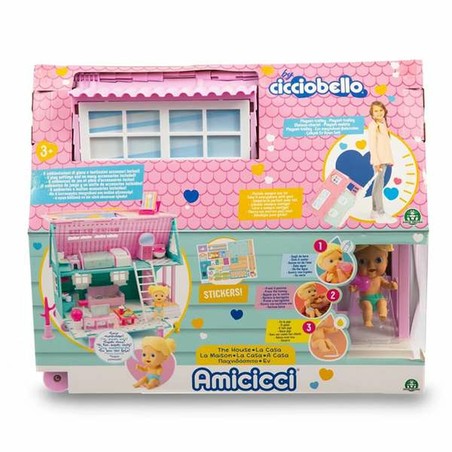 Muñecas Niñas Famosa Amicicci Trolley - Casa de Muñecas 2 en 1