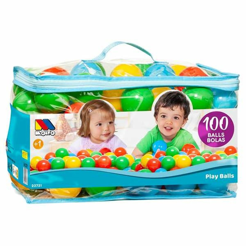 Juguetes Exterior Niños: Bolas Moltó Multicolor 100 Unidades - Compra online en MegaJuguetes
