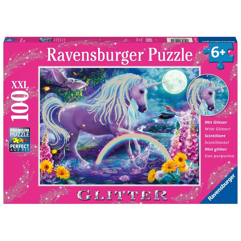 Puzzle infantil Ravensburger Unicornio Purpurina XXL 100 Piezas - Compra online en MegaJuguetes