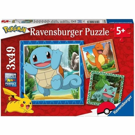 Puzzle Infantil Pokémon Ravensburger - Set 3 Puzzles 147 Piezas - Compra online en MegaJuguetes