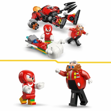 Primer plano del Dr. Eggman y su Egg Crusher Mech de LEGO