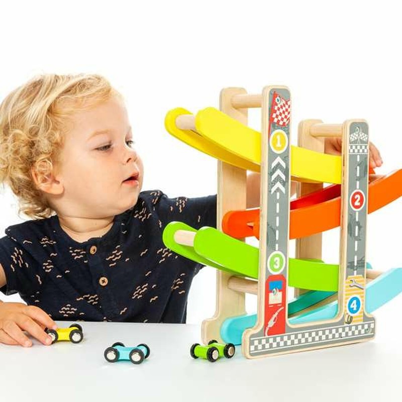 Coches Juguete Niños: Pista de Madera Moltó con Rampas