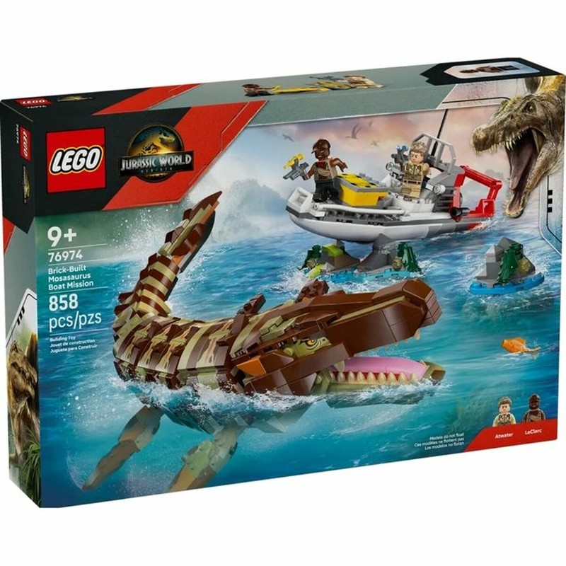 Juguetes construcción niños LEGO Jurassic World Barco Mosasaurio