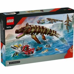 Juguetes construcción niños LEGO Jurassic World Barco Mosasaurio 2