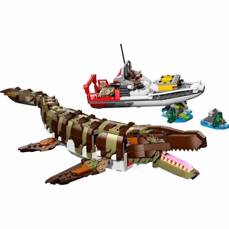 Caja LEGO Jurassic World 76974: Misión Barco Mosasaurio 858 piezas