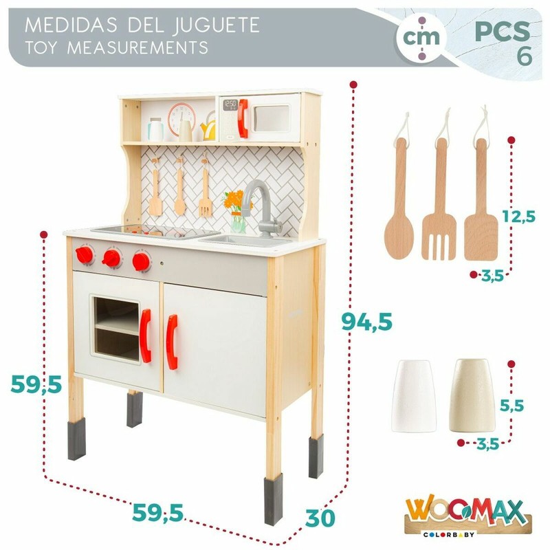 Juego Simbólico Niños: Cocina de Juguete Woomax de Madera Eléctrica