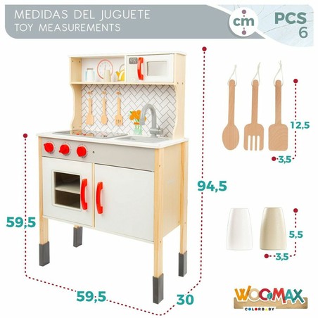 Juego Simbólico Niños: Cocina de Juguete Woomax de Madera Eléctrica