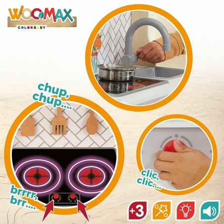 Juego Simbólico Niños: Cocina de Juguete Woomax de Madera Eléctrica