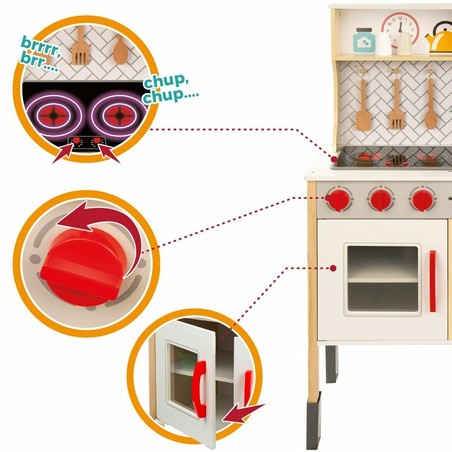 Juego Simbólico Niños: Cocina de Juguete Woomax de Madera Eléctrica