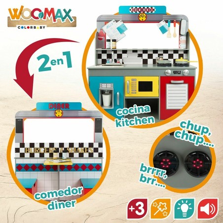 Juego Simbólico Niños: Cocina de Madera Woomax con Luz y Sonido