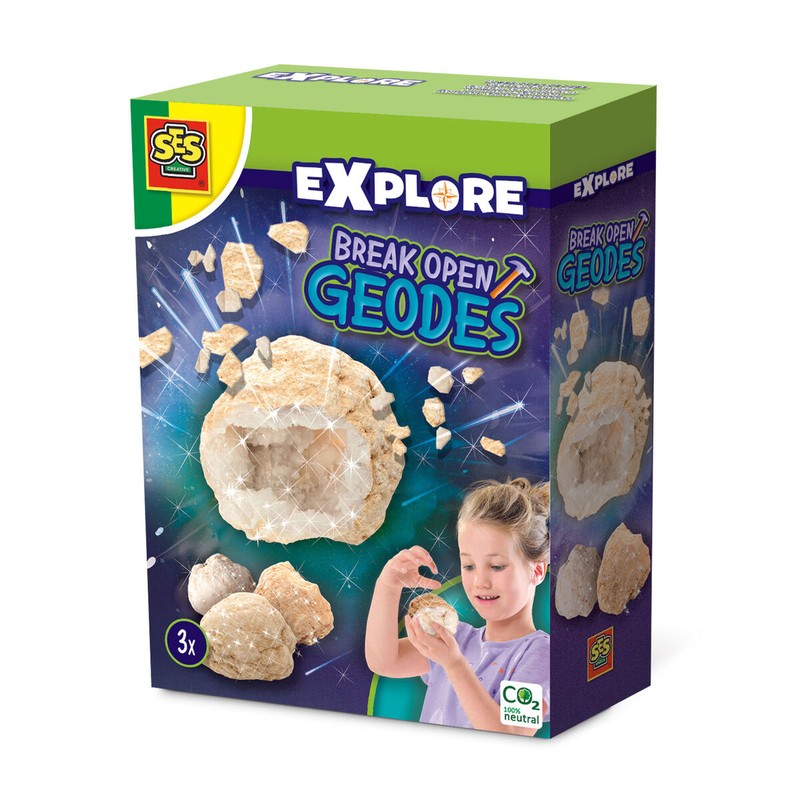 Juegos Mesa Niños SES Creative Explore Geodes: Descubre Geodas Reales - Compra online en MegaJuguetes